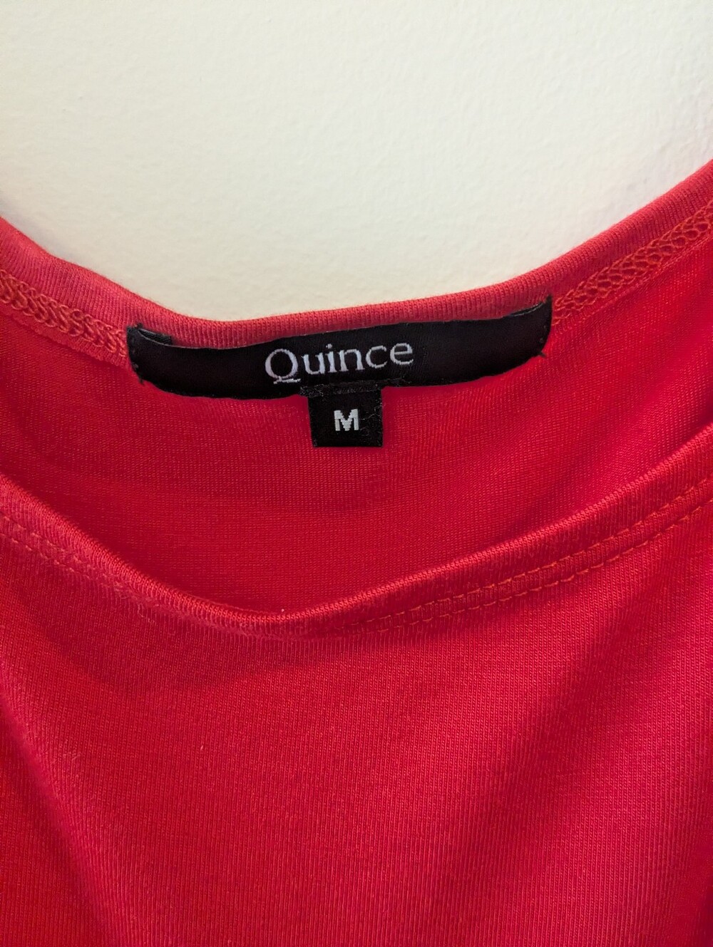 Quince Red Tencel Jersey Fit & Flare Dress Medium - Picture 3 of 6